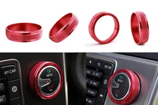Red Aluminum AC Climate Media Knob Cover Fits S60 V60 XC60 S80
