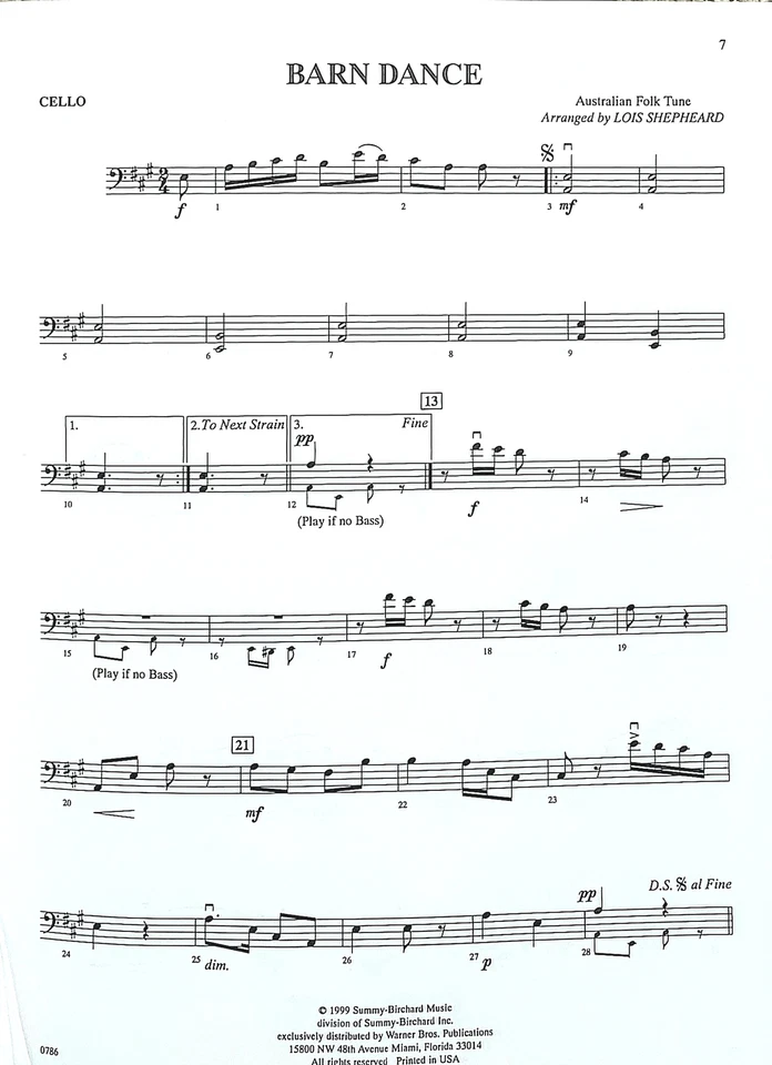 Folk Songs of Australia for String Orchestra or String Quartet for Cello - Image 3 of 4