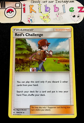 Ash Ketchum Red's Challenge 184/214 NM Holo Pokemon Card. Free