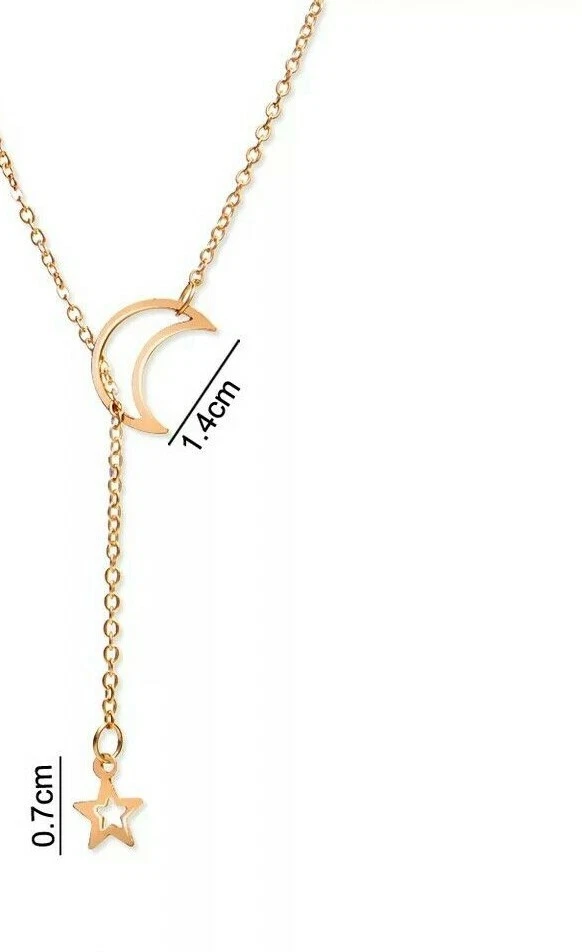 Hollow Moon Star Pendant 925 Sterling Silver Necklace Fashion Women Wedding Gift - Image 4 of 4