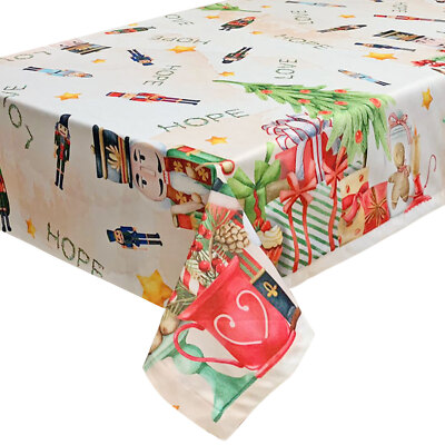 Weihnachtstischdecke 6-Sitzer Fleckenschutz Nussknacker Deko & Geschenke Weihnachten 5652