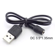 2pc DC Female Power Jack to USB 2.0 Male Plug 3.5 x 1.35 mm Extension Cable Cord