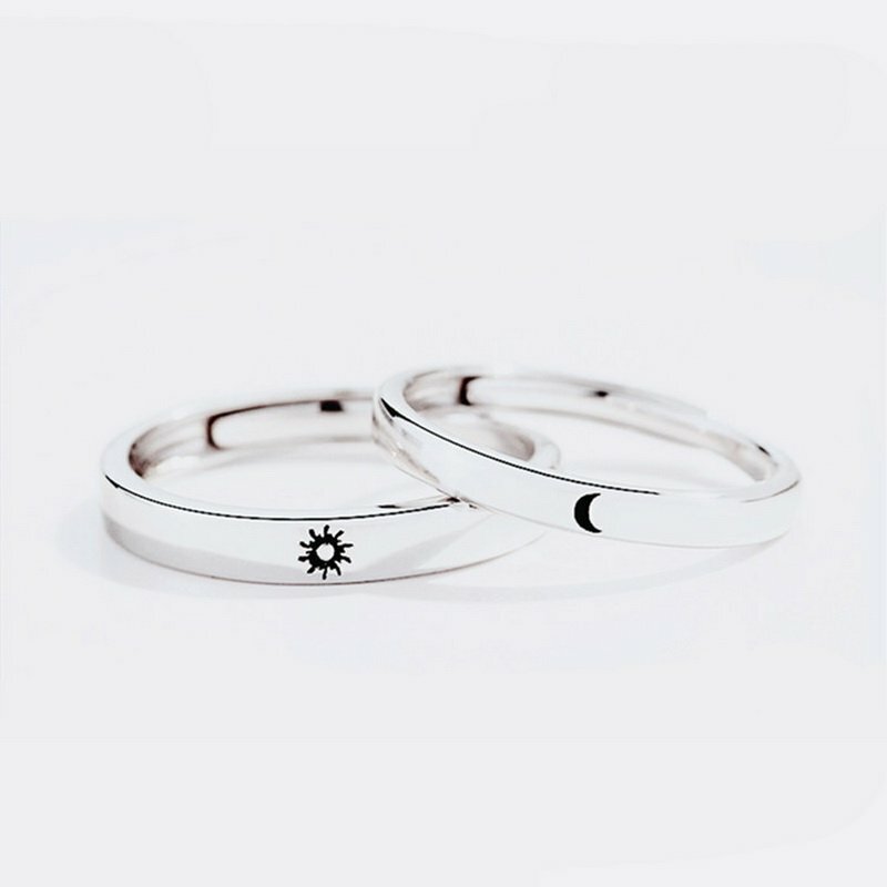 Pcs Sun and Moon Lover Couple Rings Set Promise Engagement Him
