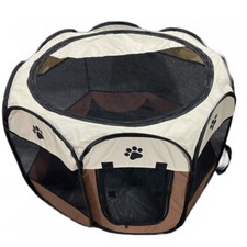 Soft Foldable Pet Tent 8-Panel Portable Cat Dog Mesh Exercise Playpen for Puppy