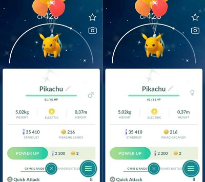 Shiny Flying Pikachu red balloon Okinawa MaIe FemaIe PTCs Read Description