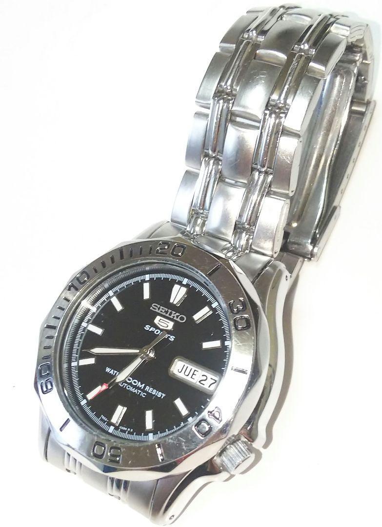 上品スタイル 100m SPORTS 5 SEIKO Automatic Vintage Watch Men's 7S26-01G0 3針+カレンダー