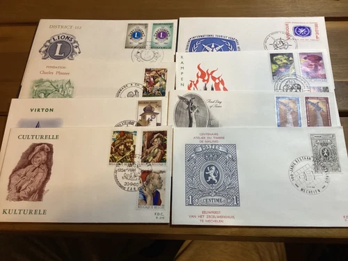 ICOLLECTZONE  Belgium FDC Lot of eight (A400-BelFDC5)