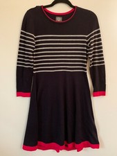 Vince Camuto Womens Navy Gray Pink Striped Long Sleeve Dress Size Small