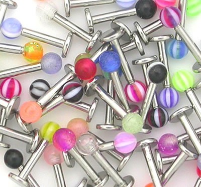 40 Edelstahl Kugel/Stachel Top Lippenstecker Tragus Ohrringe Monroe Stäbe Labret 