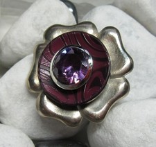 Charlotte 21 Schalenkopf synth. Lila wie Amethyst Silber 925 3,5mm Halshöhe