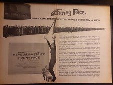 Funny Face Audrey Hepburn Rare Original Box Office Promo Poster Ad Framed!