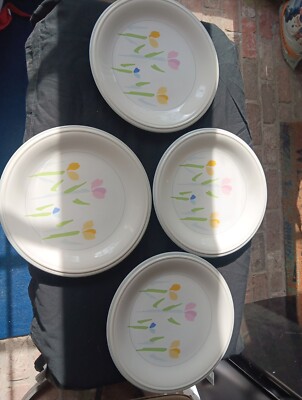 Fresh Mint by Studio Nova Chop Plate Villager Line Floral Set Of 4 Japan T1