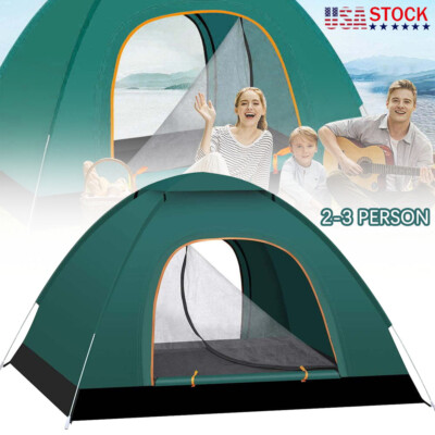 2-3 Person Pop Up Tents Waterproof Windproof Instant Tent for Camping Hiking USA