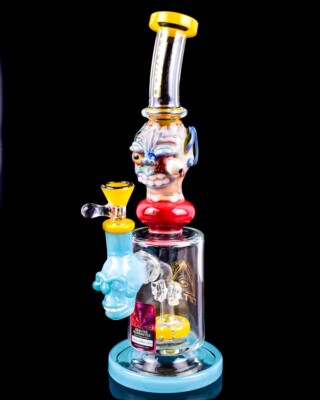 ALIEN Tattoo Glass  12'' MONSTER BONG Glass Water Pipe THICK Bubbler Hookah *USA*