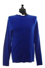 Maerz Men's Pullover Sweater M 50 Blue Uni Lightweight Crew Neck With Wool