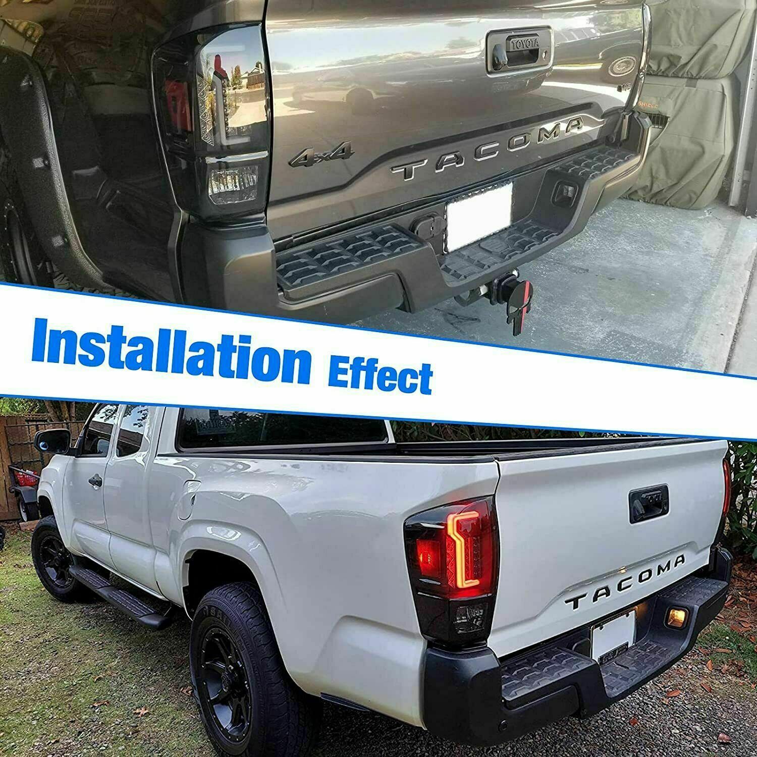 2021 Tacoma Tail Lights LED Tail Lights For 2016-2023 Toyota Tacoma Rear Brake Lamps Black Smoked Lens E 2017 Toyota Tacoma Tail Lights - Foto 6