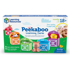 Learning Resources Peekaboo Learning Farm Numbered Toy Barn Set Finger Puppets