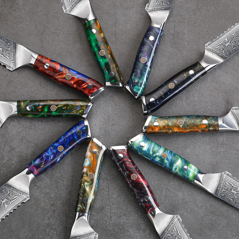 2Pcs TURWHO 8in Bread Knife Japan VG10 Damascus Steel Kitchen Knife Chef Shears