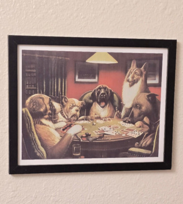 A Waterloo Dogs Gambling By Cassius Coolidge Framed Art Print