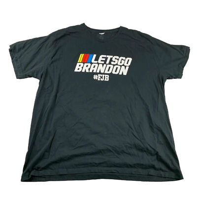 Lets Go Brandon #FJB Shirt Mens 3X Black Cotton Short Sleeves Graphic Biden Tee