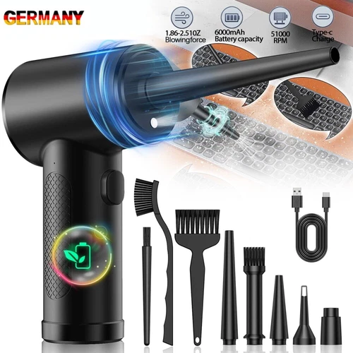 6000mAh Elektrische Staubgebläse Druckluftspray PC Reinigung Air Duster 51000RPM