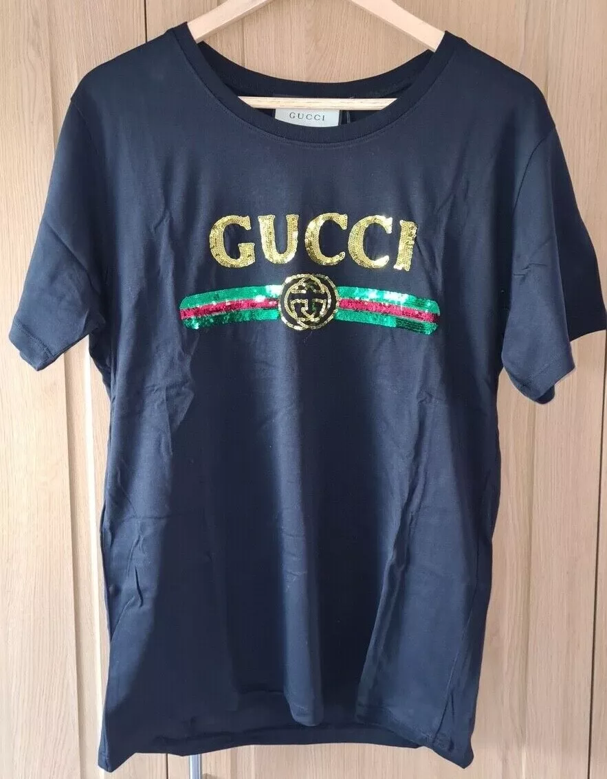 Gucci Sequin Logo T Shirt eBay