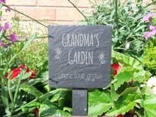 Grandma's Garden Slate Plant Marker, 10 x 10cm, Outdoor, Gardening, Stake