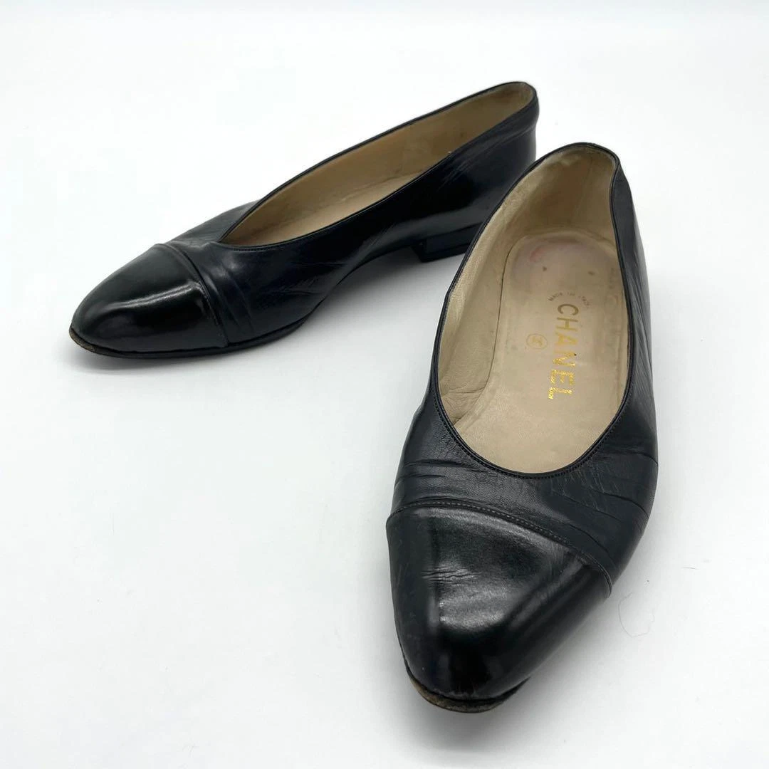 CHANEL Chanel leather pumps black 34.5 | eBay