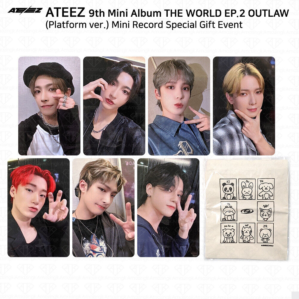 ATEEZ THE WORLD EP.2 OUTLAW Minirecord Special Gift Event Photocord Benefit  KPOP