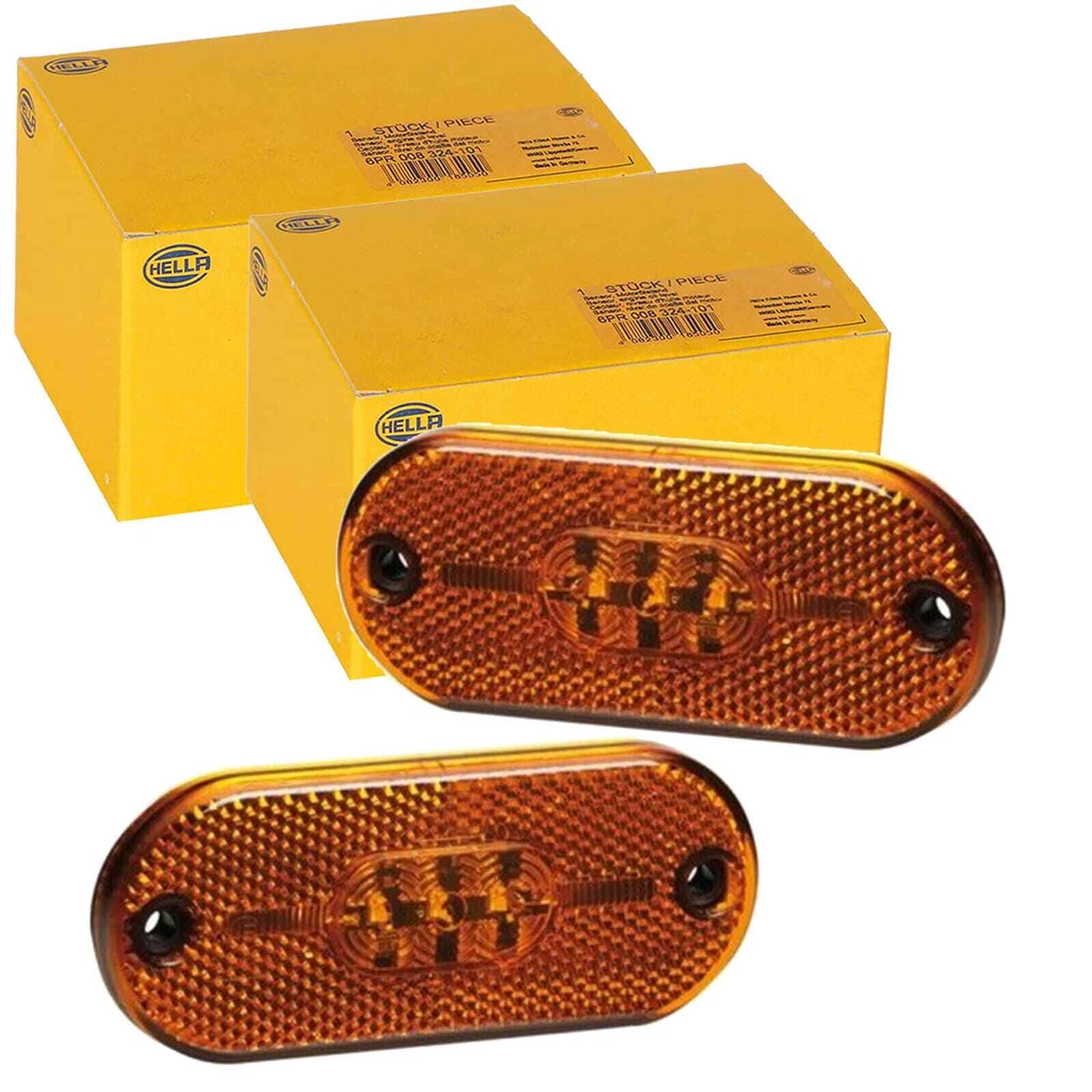 2x HELLA SEITENMARKIERUNGSLEUCHTE GELB LED 12V passend für | 2PS 
