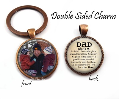 Personalized Custom Photo Dad Dictionary Definition Key Chain Son Daughter Gift