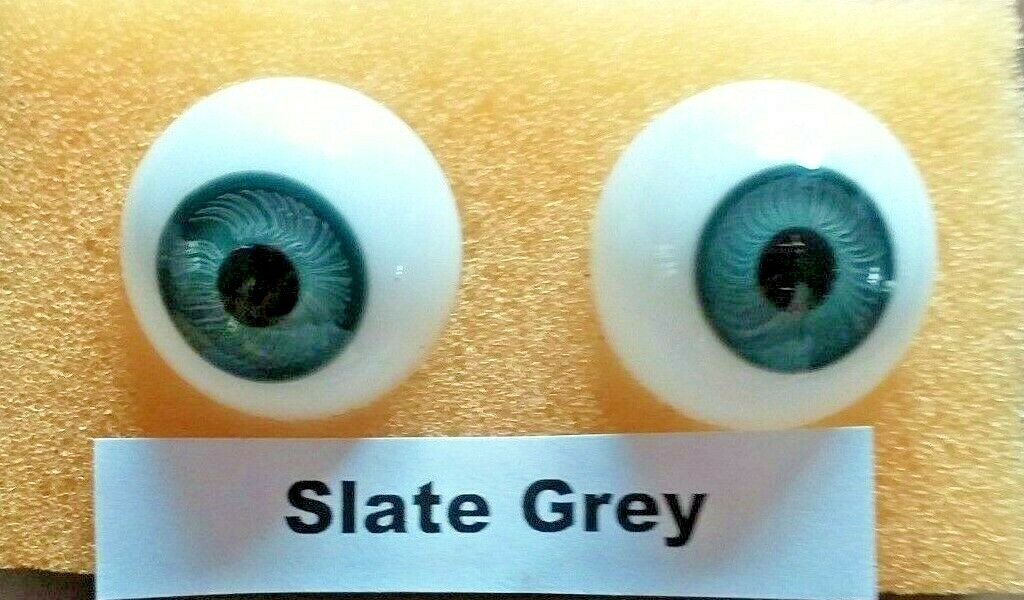 LAUSCHA GLASS HAND BLOWN DOLL EYES IN SLATE GREY IN A VARIETY OF