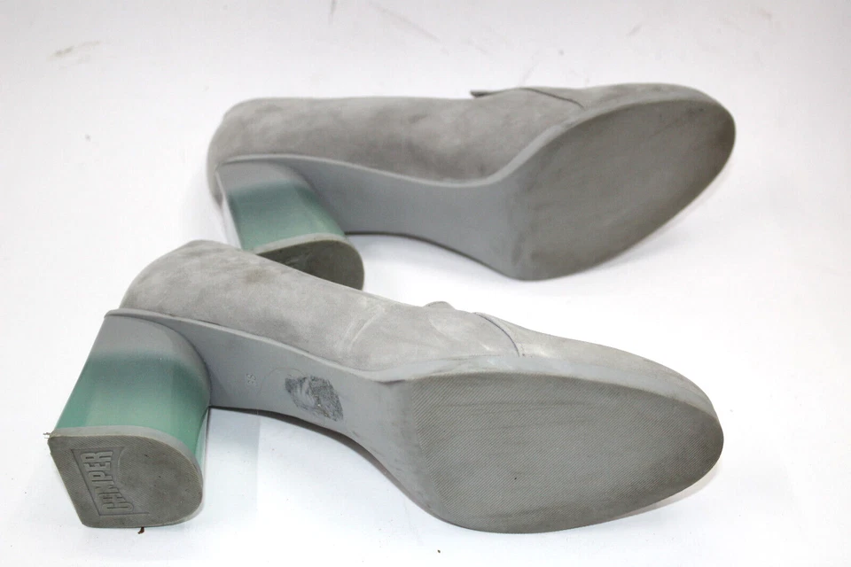 CAMPER Mujer Zapatos Talla 7.5 Europa 38 Gris Gamuza Cuero S9191 Foto 4 de 4