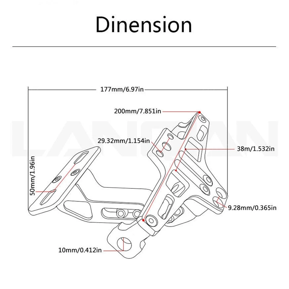 Marco de montaje de matrícula trasero CNC para BMW F650/700/750/800 R1100/R1150/R1200 Foto 3 de 4