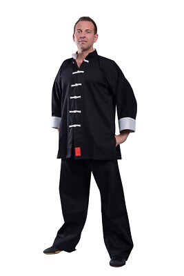 Phönix Shaolin II Kung Fu Black/White. 110-200cm. 100% Baumwolle. Wu Shu,