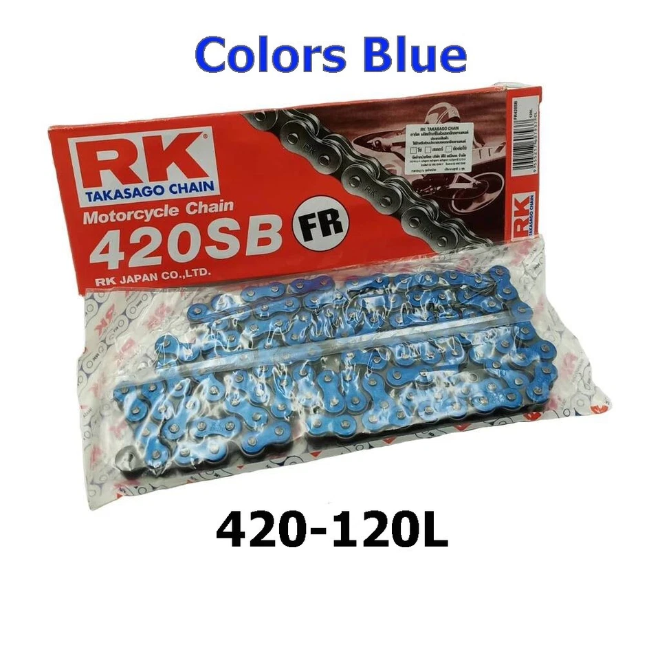 Chain Blue RK Motorcycle 420-120L Stunt Parts Accessories Road Bike Speed - Image 2 of 2