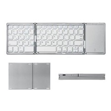 Foldable BT Keyboard Rechargeable Mini USB Wired Keyboard with Touchpad Mouse