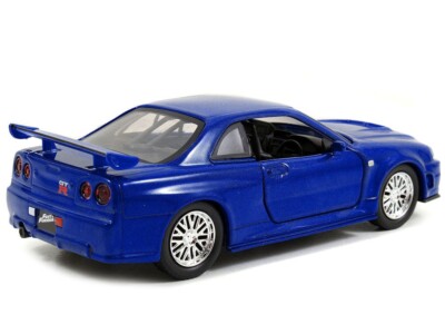 BRIAN'S NISSAN SKYLINE GT-R R34 BLUE FAST & FURIOUS 1/32 DIECAST