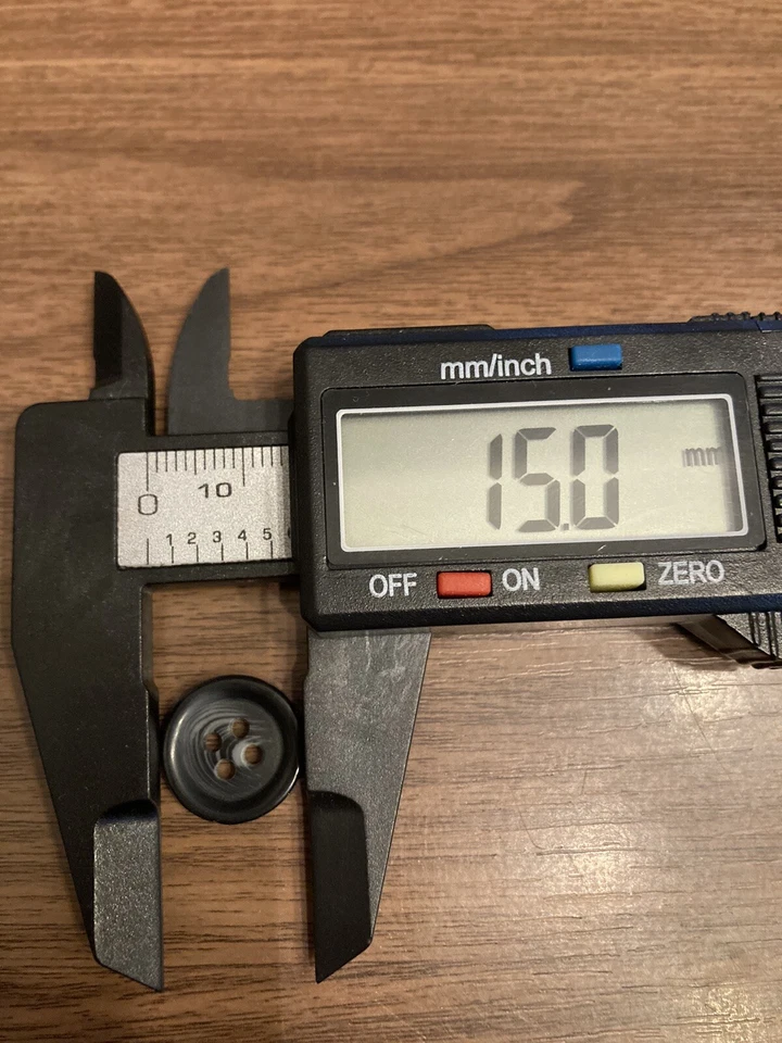 Black / Grey Horn Effect Buttons Suit Blazer 15/20mm Pack Of 10 - Image 4 of 4