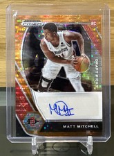 2021-22 Prizm Draft Picks Orange PULSAR PRIZM Matt Mitchell AUTO 16/49
