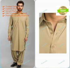 Mens Kurta Ethnic Shirts Top Shirt Solid Mens Wear Cotton Cloth Kurta Brown