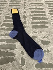 NWT - JOHN LOBB Blue/Navy 100 Cotton Mens Socks - Shoe Size 9UK/10US 12 sock