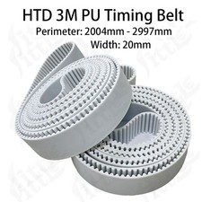 HTD 3M Timing Belt Width 20mm Closed Loop Polyurethane With Steel Core Ended