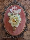 Vintage Floral Porcelain Wall Plaque — photo 1
