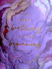 Papyrus Holographic Marble Look Birthday Greeting Card ~ New Year of You