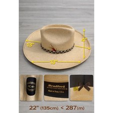 Bradford Western Straw Cowboy Hat Mens Made in Texas Glyco-Tite Process Sz 7 1/2