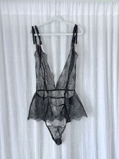Victoria's Secret black lace bodysuit Size S