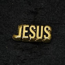 JESUS Word Tie Tack Hat Coat Lapel Pin Back Brooch Religious