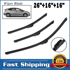 3Pcs Front & Rear Windscreen Wiper Blades 26" 16" 16" for Toyota Prius 2003-2015