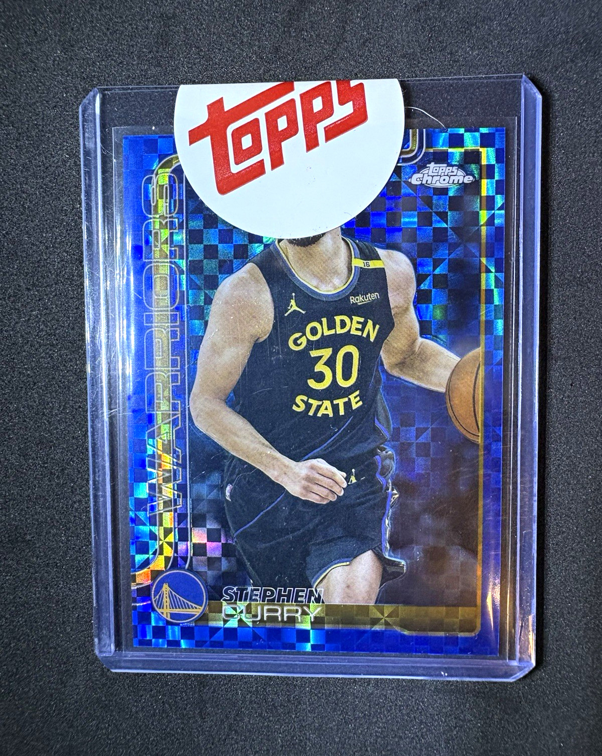 2025 Topps Chrome Stephen Curry Blue X-Fractor #201 Warriors. TOPPS SEALED!